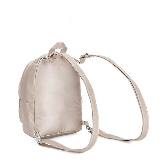 Kipling Delia Compact Metallic Convertible Sırt Çantaları Bej Rengi | TR 1657TC